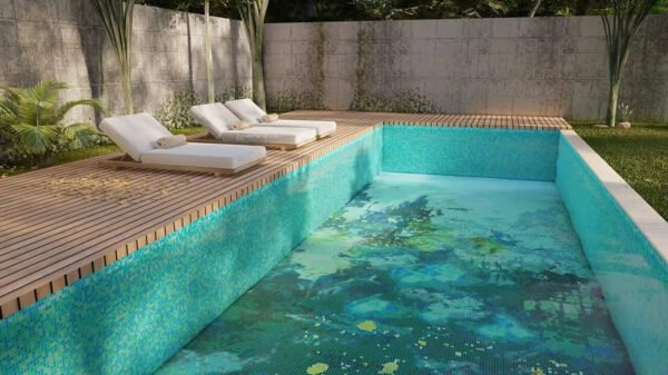 Pool-Friendly Glass Mosaic Tiles - Waterproof Wall Decor for Swim Areas - 图片 3