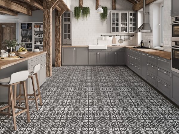 Anti-Slip Vintage Porcelain Tiles - Classic Bathroom Flooring Solution - 图片 2