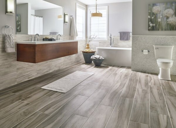 Durable Wood-Look Porcelain Tiles - Waterproof Flooring for Bedrooms & Public Areas - 图片 3